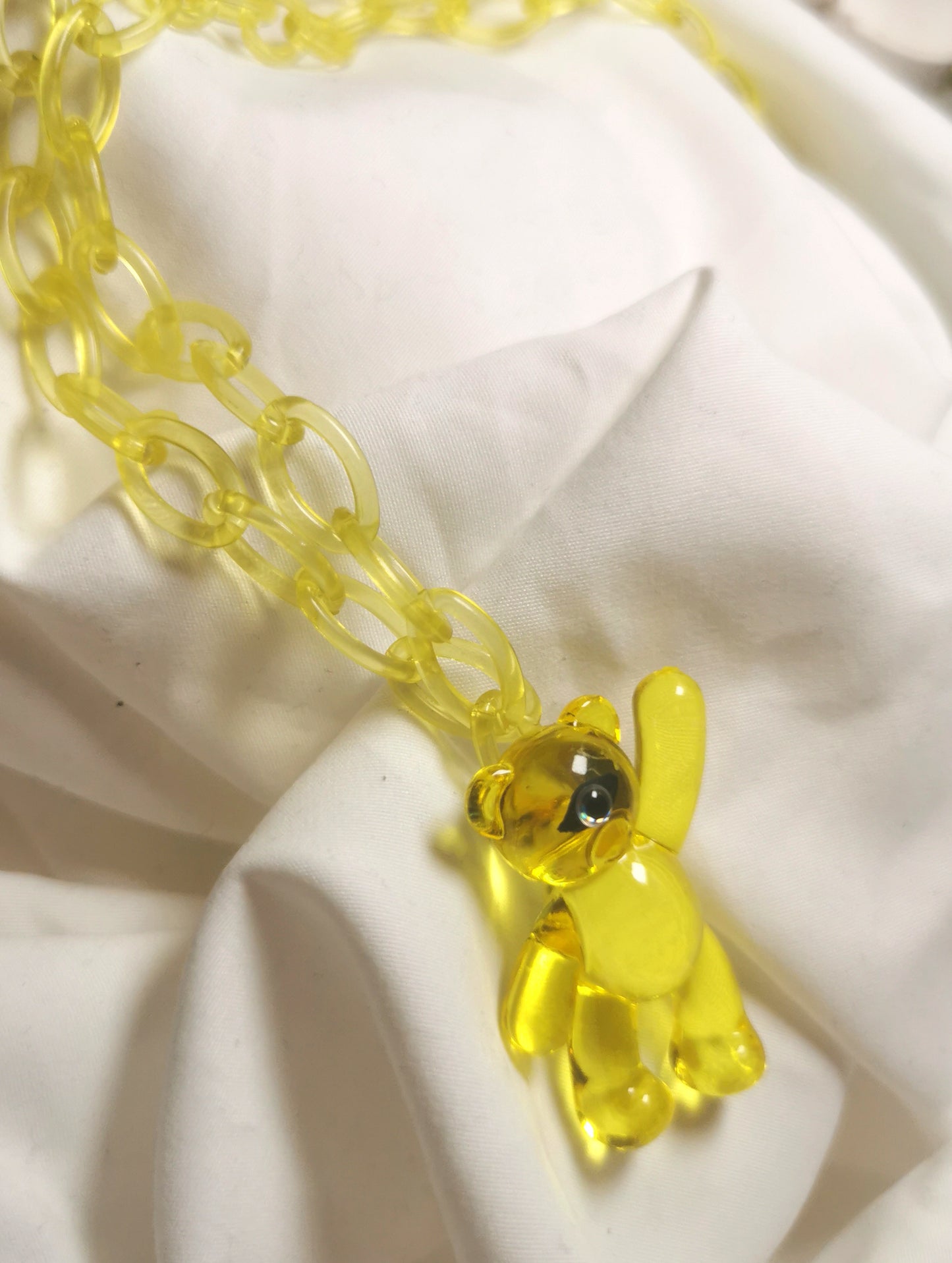 Cyclops bear necklace 9 colours available, kidcore creepy alt aesthetic