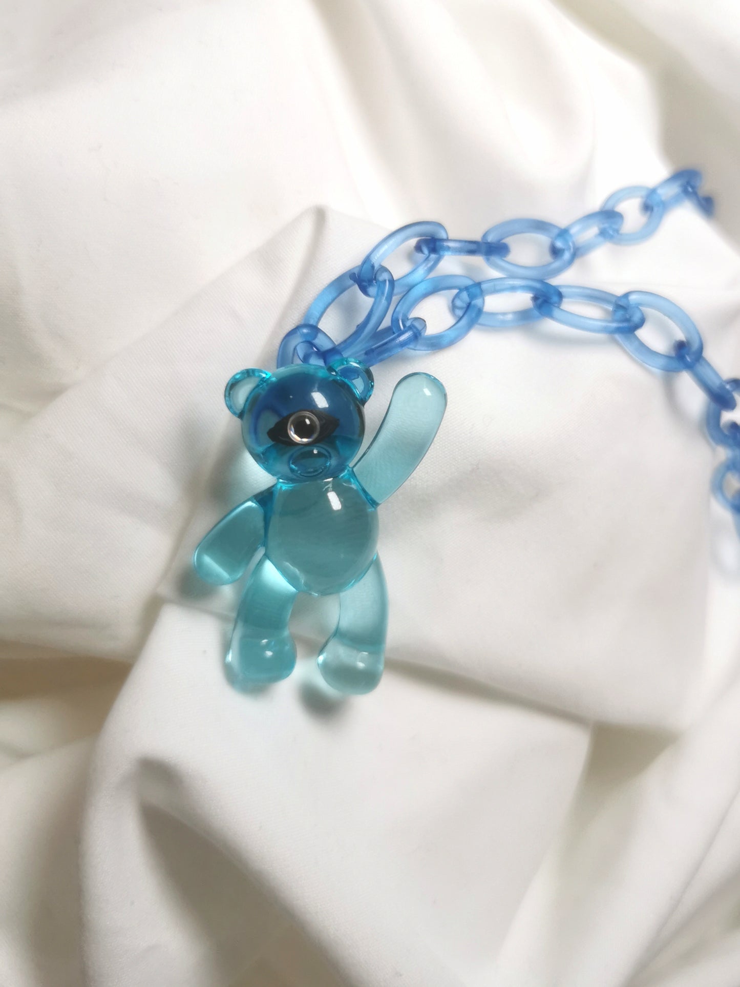 Cyclops bear necklace 9 colours available, kidcore creepy alt aesthetic