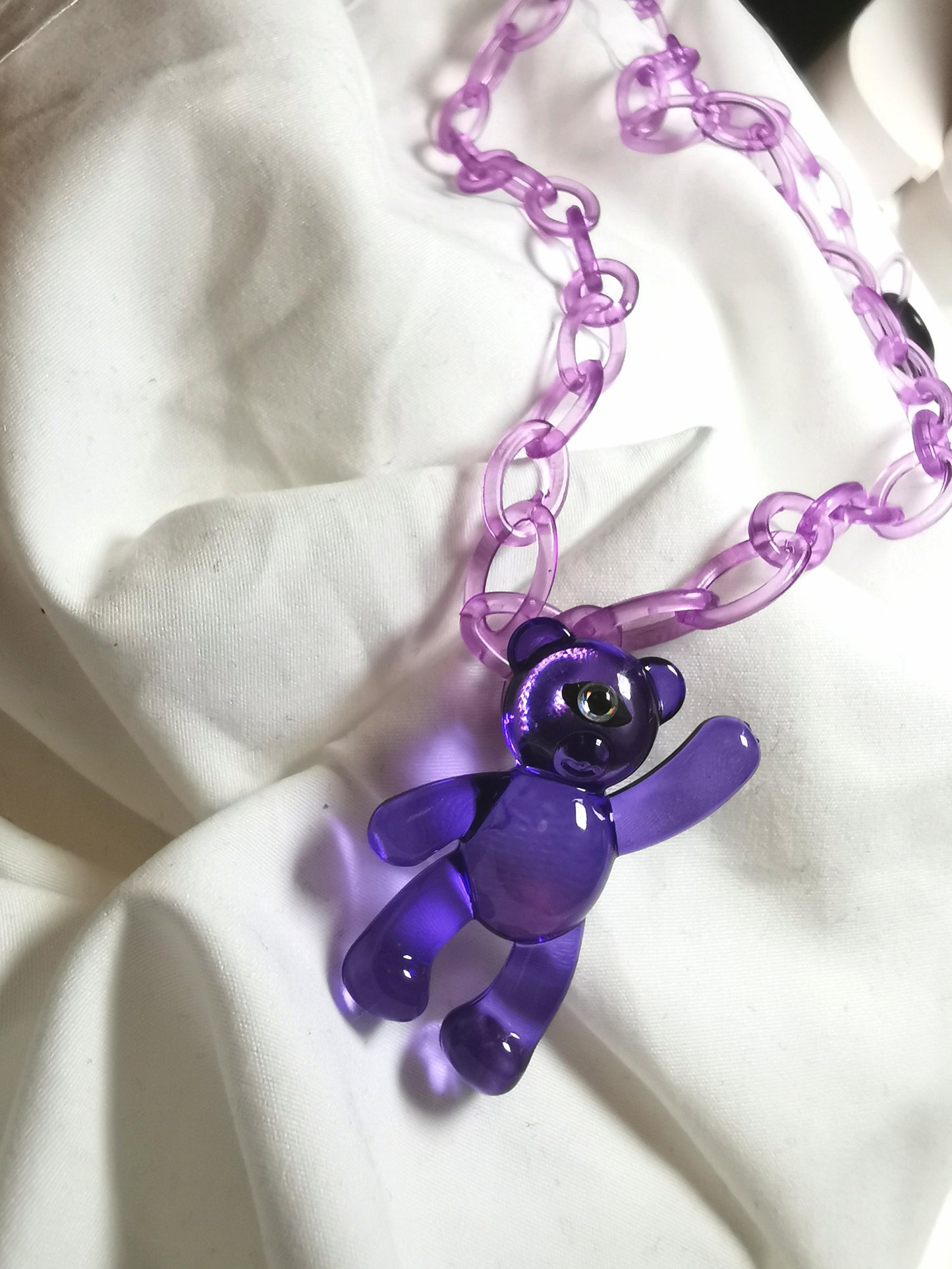 Cyclops bear necklace 9 colours available, kidcore creepy alt aesthetic