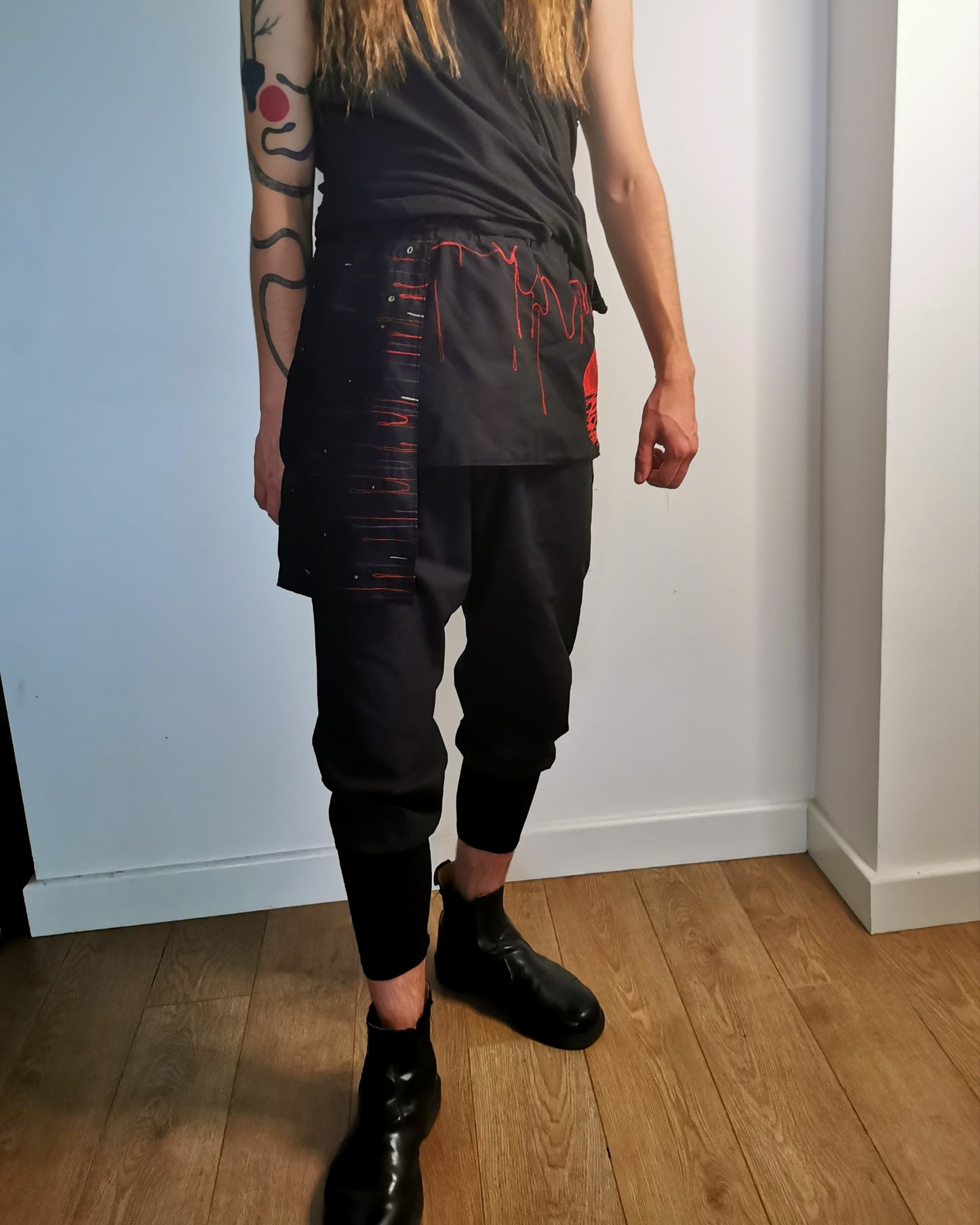 Asymmetric kilt harem Trousers