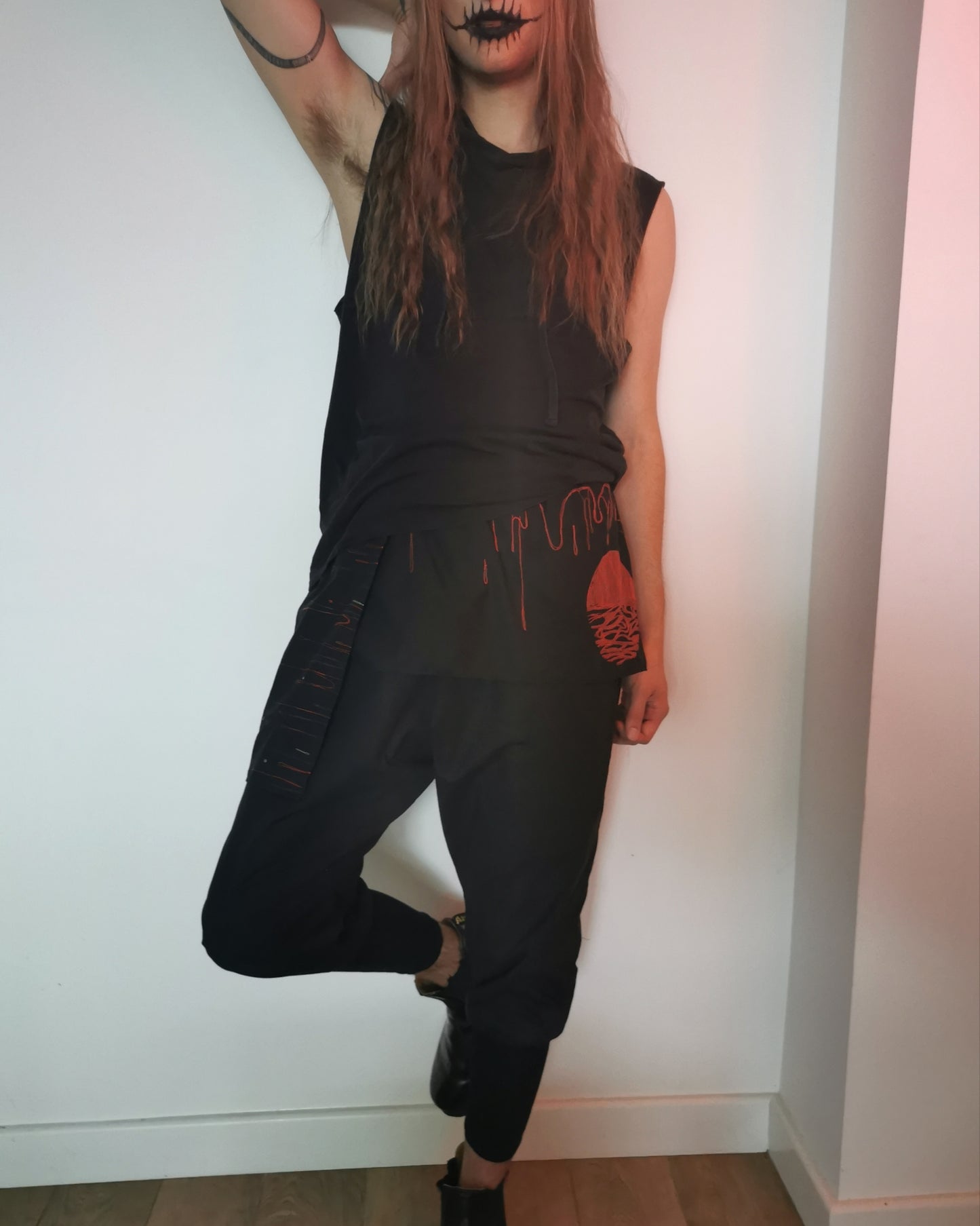 Asymmetric kilt harem Trousers