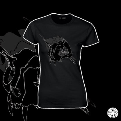 Cat skull glitch T shirt